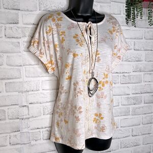 Como Blu Boho Hippie Floral Blouse Top Shirt Size Medium